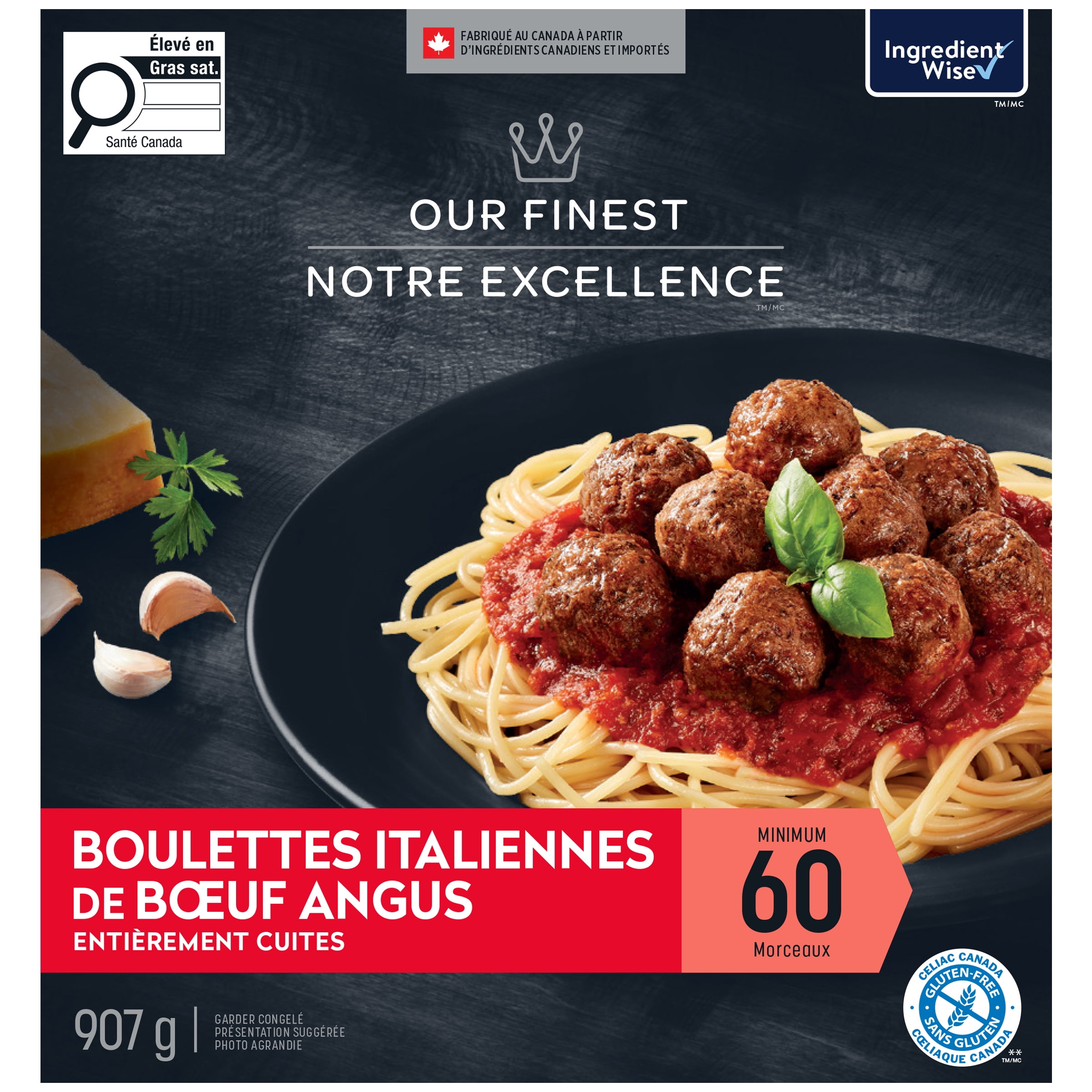 Our Finest Fully Cooked Italian Angus Beef Meatballs, 60 Pieces, 907g