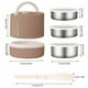thumbnail image 3 of Fiambrera térmica de acero inoxidable 304 | Contenedor de alimentos hermético de 3 compartimentos | Incluye bolsa de aislamiento térmico | Gran capacidad para la oficina, la escuela y picnics, 3 of 6