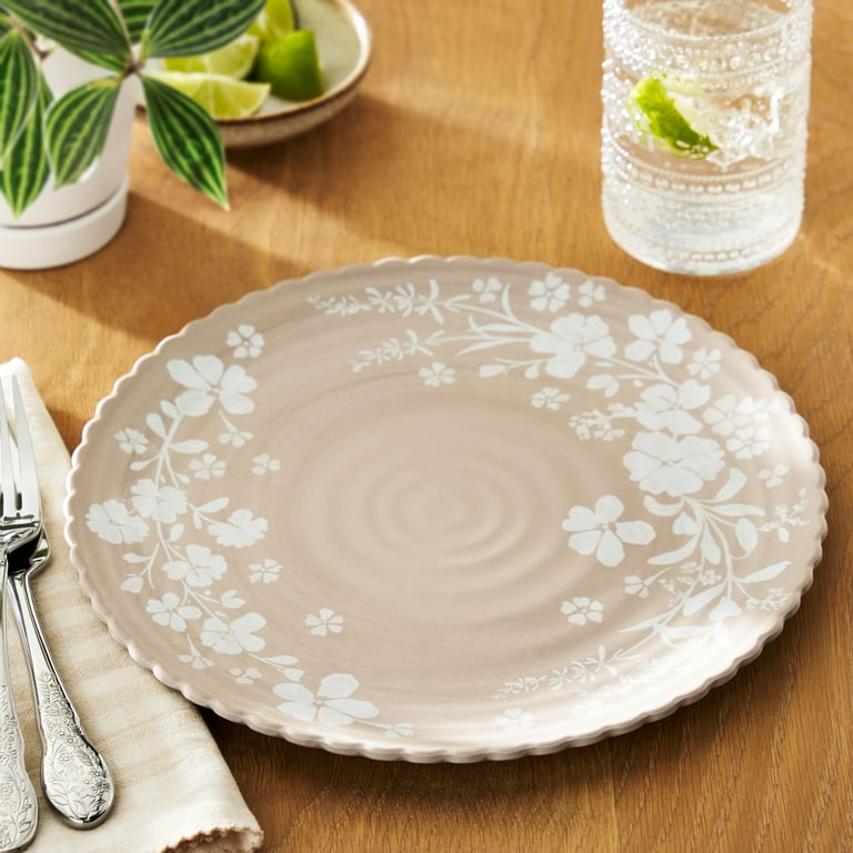 The Pioneer Woman Daisy Bamboo Melamine Dinner Plate, Beige, 10.6