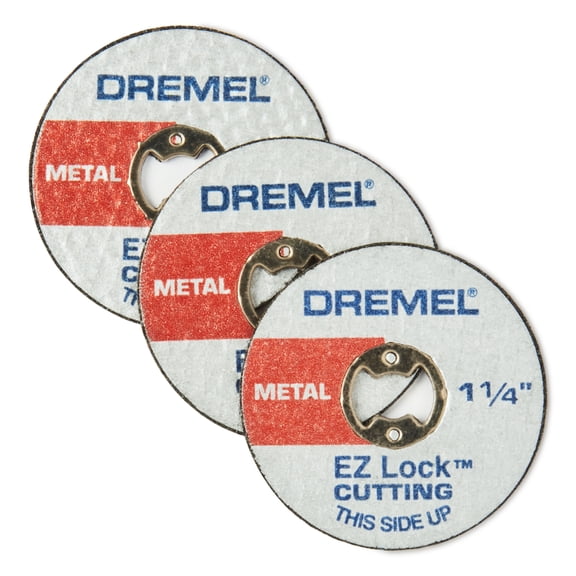 Dremel EZ426CU EZ Lock 1-1/4" Metal Wheel Rotary Tool Accessories for Cutting Wood, Plastic and Metal, 3 Pack