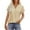 Beige, variant on Edvintorg Women Blouses Fashion Solid Color V-Neck Short Sleeve Loose Work Shirt Pullover Tops Summer Casual Cute Work Outfits Blouses