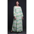 thumbnail image 2 of Bimba Moss Georgette Shibori Tie-Dye Print Womenâ€™s Long Elastic Waist Casual Summer MaxiÂ&nbsp;Dress-Large, 2 of 5