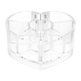 thumbnail image 1 of Transparent Acrylic Heart Shaped Makeup Brush Holder for Storage Use with Multiple Grids Clear, 1 of 4