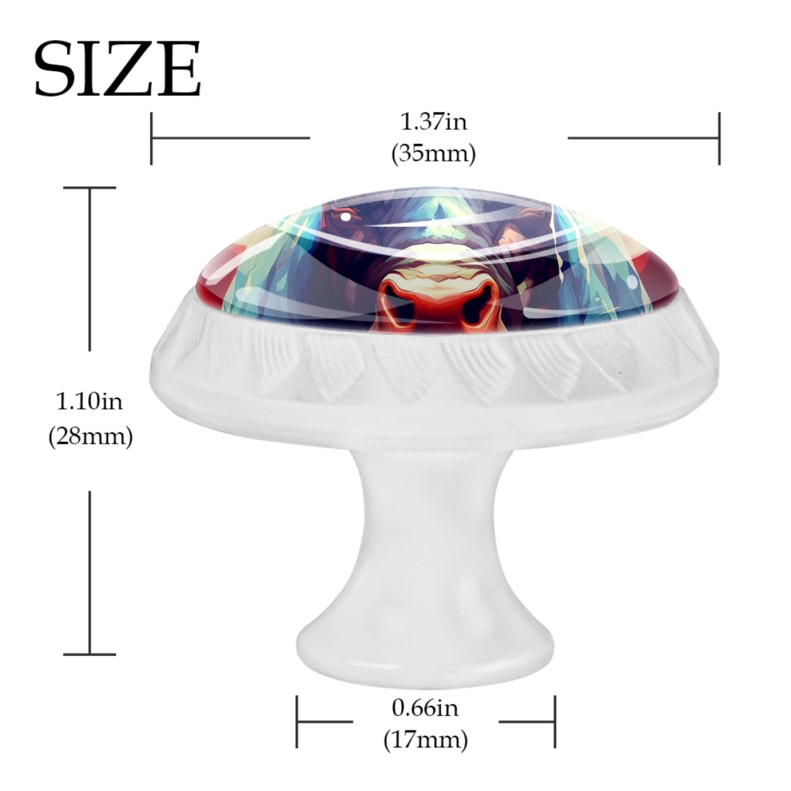 4 Pcs Cow American Flag Knobs for Kitchen Cabinet Cupboard Dresser Bookcase Drawer Pulls Handles Round Home Decor