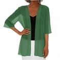 thumbnail image 6 of Short Sleeve Chiffon Cardigans for Women Lightweight Irregular Hem Open Front Cardigan Shrugs Mesh Beach Cover Ups, 6 of 7