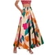thumbnail image 3 of TaTaai Women's High Waist Boho Printed Maxi Skirt Elastic Waist A-Line Long Skirt with Ruffle Hem Pockets for Casual Daily Beach Vacation Gift, 3 of 9
