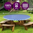 thumbnail image 3 of Sorfey Round Picnic Table Cover Checkered Fitted Tablecloth, Blue 42" x 42", 3 of 6