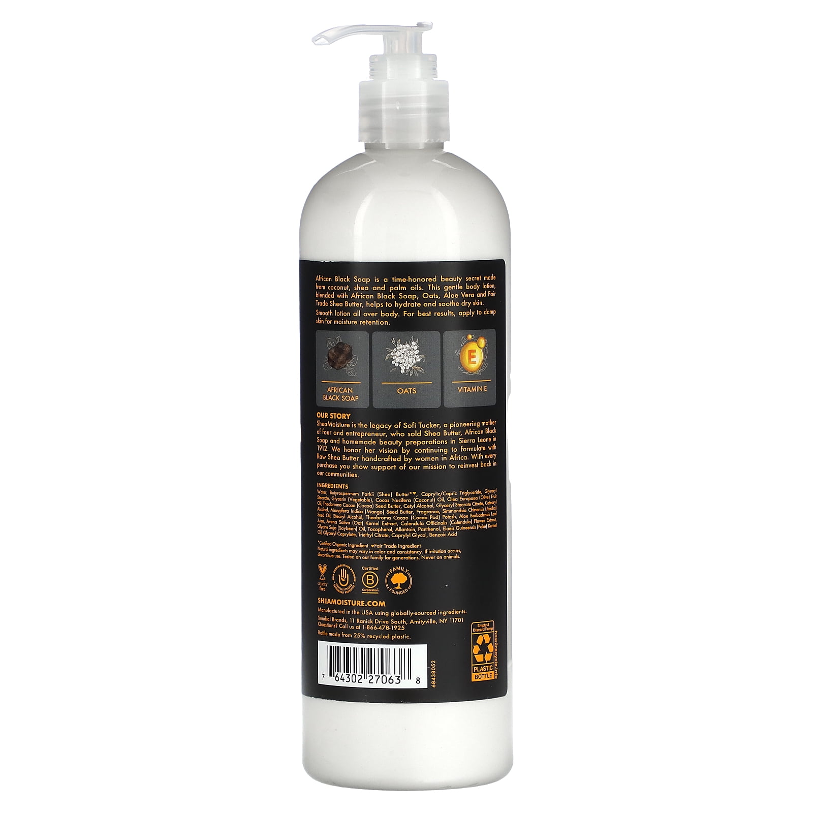 Shea Moisture African Black Soap Body Lotion 16 OZ