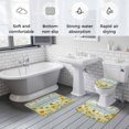 thumbnail image 6 of Summer Floral Bathroom Rugs Set Watercolor Sunflower Eucalyptus Leaves Blue Wood Grain Non Slip Absorbent Bath Mats 3 Piece Set with Bathroom Rug, U-Shaped Floor Mat, Toilet Seat Cover Small Size, 6 of 9