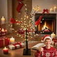 thumbnail image 3 of Arbre Vintage Lumineux avec Cardinal, Arbre Lumineux à DEL avec Baies, Équipé de 6 Oiseaux et 54 Fruits Rouges, Base Amovible, Convient pour Noël, Décorations d'Halloween (2 Pcs), 3 of 7