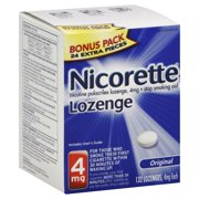 Nicorette Nicotine Uncoated Lozenge to Stop Smoking, 4mg, Original Unflavored - 108+24 Count