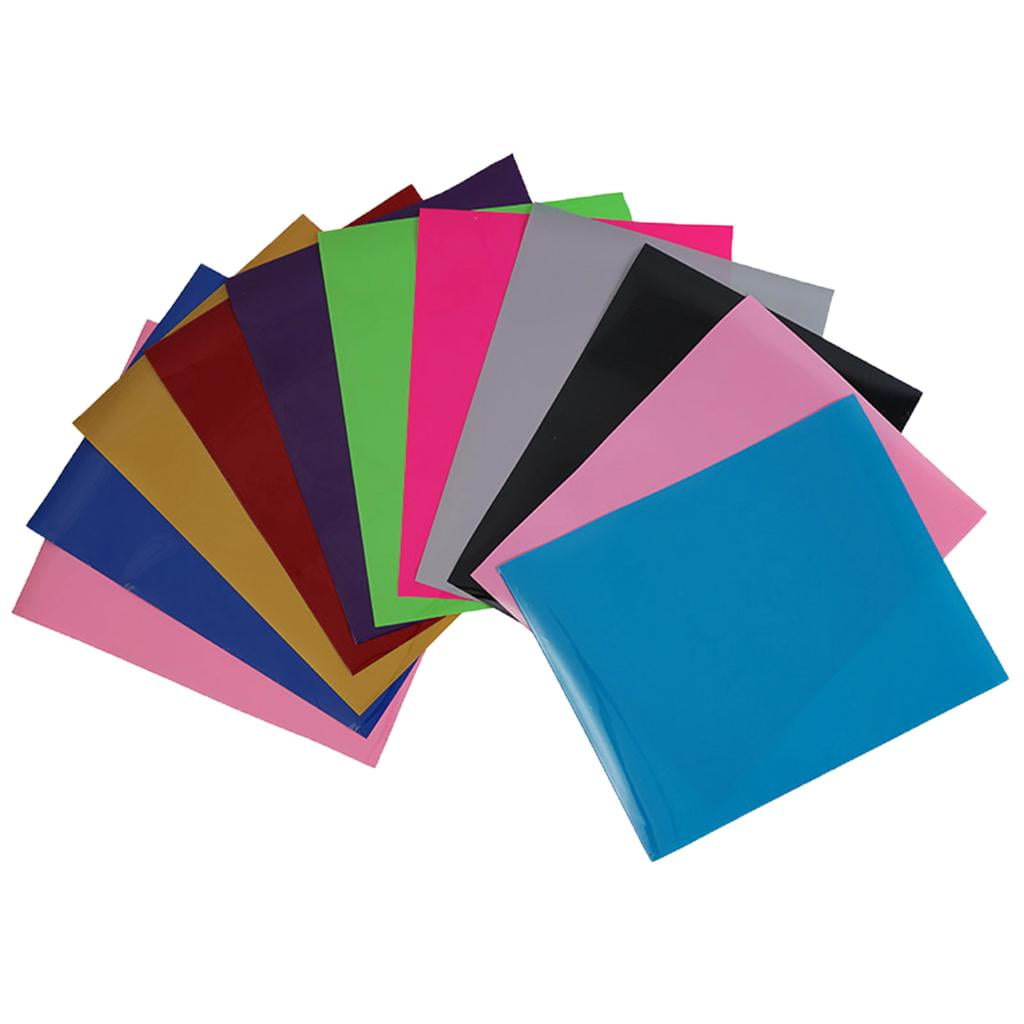 GUOOL 11Pieces PU Heat Transfer (HTV) Colored Printable HTV Heat Press for Other Fabrics Leather Pape , Easy to Cut, & Press