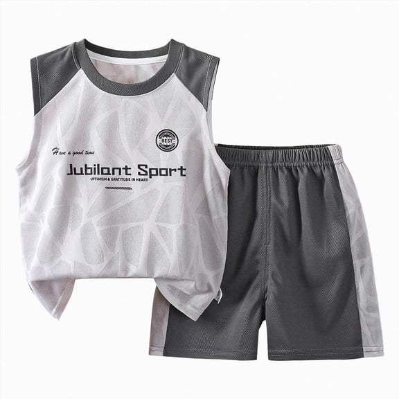 Boys Short Set 2 Piece Active Clothing Set 6-12 Months 12-24 Months 2t 3t 4t 5t 6t 7t Children For Toddlers Short Sleeve Tee And Pull On Short For Kids,Stretchy 3-4 Years