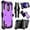 Purple, variant on LG K8 2017 Case, LG Tribute Dynasty Case, LG Aristo 2 Case, Mignova Heavy Duty Shockproof Full Body Protection Rugged Case Cover with Swivel Belt Clip and Kickstand for LG Phoenix 3 / LG Fortune(Blue)