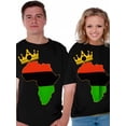 thumbnail image 1 of Conjunto de camisetas de San Valentín para él y para ella en pareja: diseño de mapa de África y corona, 100 % algodón, manga corta y cuello redondo. Ideal para aniversarios y ropa informal. Camiseta d, 1 of 9