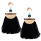 thumbnail image 4 of Pendientes Larga Aretes de Behomio para Mujer Negro, 4 of 4
