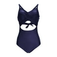 thumbnail image 3 of Tsesme One Piece Swimsuit Women Cut out Backless Bathing Suit V-Neck Slimming Ruched Swimsuits, 3 of 7