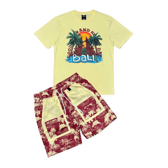 Genuine Mens Bali Tshirt Short Set Streetwear Fashion
