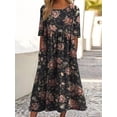 thumbnail image 2 of Vestido Akivide Summer Boho Floral Maxi Manga Corta para Mujer, 2 of 2