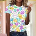 thumbnail image 3 of SDNall T-Shirts d'Été pour Femmes à Manches Courtes, Décontractés, Col Rond, Imprimés, pour Fête Quotidienne, 3 of 5