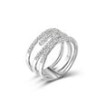thumbnail image 2 of White Diamond Accent Sterling Silver Wave Open Ring, 2 of 4