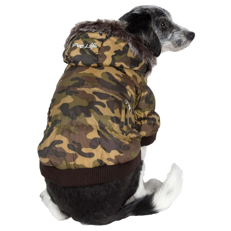 Pet Life Metallic Camouflage Fashion Parka Insulated Dog Coat with Removable Hood Pet Life Metallic Camouflage Fashion Parka Insulated Dog Coat with Removable Hood