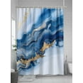 thumbnail image 5 of Abstract Marble Texture Shower Curtain, Waves Gradient Blue Gold Art Waterproof Shower Curtain Set with 12 Hooks Lightweight Washable Fabric Shower Curtains for Bathroom 72x72 Inches, 5 of 6