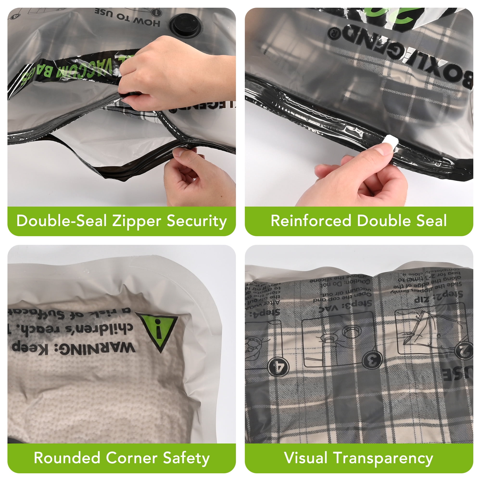 Cubepoint 15 Bags Vacuum Storage Bags for Travel with Rechargeable Wireless Pump, Portable Vacuum Seal Bags for Luggage and Suitcase, Compression Travel Bags for Clothes, Blankets, Seasonal Storage