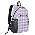 thumbnail image 2 of JIALIOU 14" Laptop Backpack Waterproof Airline Approved Stylish Casual Daypack for Travel Business College Work, Purple Gingham, 2 of 8