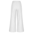 thumbnail image 4 of QUYUON Womens Yoga Capris Ladies' Solid Color Elastic Waist Cotton And Linen Big Casual Pants Yoga Capris Female Capris Style Q974 , White X-Large, 4 of 8