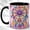 Black, variant on Rainbow Dream Catcher Coffee Mug, Boho Floral Mug, Ceramic 11 oz
