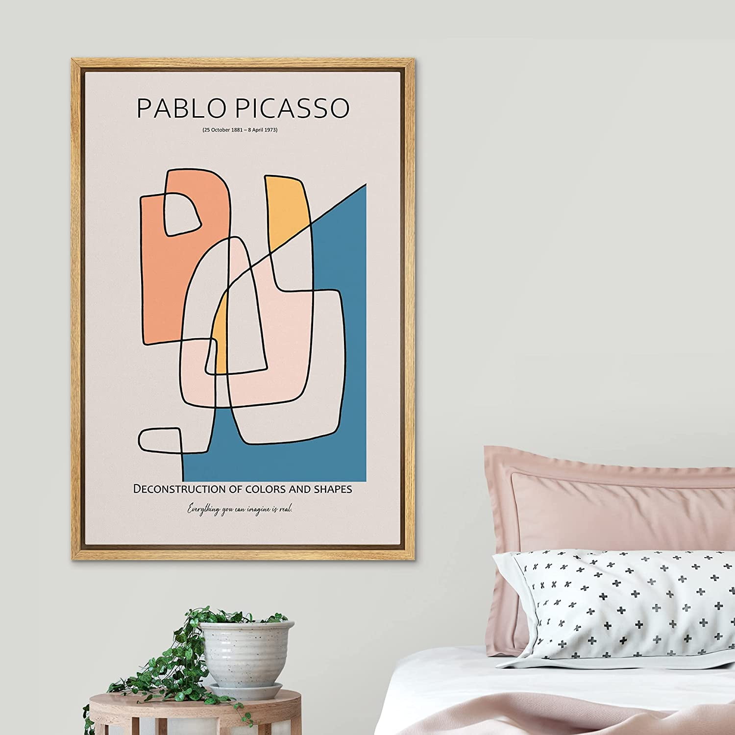 PixonSign Framed Canvas Print Wall Art Multicolor Mid