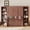 Dark Brown, variant on Harper & Bright Designs Full Size Murphy Bed with Desk, Wooden Full Cabinet Bed Wall Bed with Bookshelf, Folding Wall Chest Bed for Bedroom Guest Room, Dark Brown