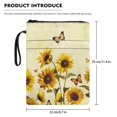 thumbnail image 6 of HELLHERO Book Sleeve Protector with Decorative Design for Women Zipper Bag Storage & Portability for Stationery, Accessories, Sunflowers, 6 of 6