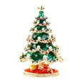 thumbnail image 2 of Caja de baratijas con forma de de Navidad, organizador de joyas con bisagras y diamantes de imitación, adornos clásicos, caja de anillos, joyero Verde, 2 of 8