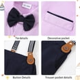 thumbnail image 2 of ZOEREA Toddler Baby Boy Clothes 1-5T Boy Gentleman Suit Short Sleeves Shirt +Suspender Pants +Bowtie Toddler Dress Boy Outfit, 2 of 6