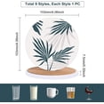 thumbnail image 2 of Porcelain Cup Mats with Pattern Cork Base Round Daily Supplies Leaf Pattern 103x7.5mm Box Size: 11x11x11cm Material Porcelain, 2 of 7