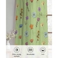 thumbnail image 6 of Spring Flowers Sheer Curtains 45 Inch Length 2 Panels Set for Living Room/Bedroom, Pink Yellow Wildflowers Country Plants Green Kitchen Curtains Grommet Curtains Window Treatments 42"x45"x2, 6 of 7