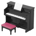 thumbnail image 1 of Juego de Mini Piano para casa de muñecas, juguete con taburete, instrumento musical de simulación, 1 Juego, 1 of 5