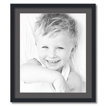 ArtToFrames 24x28" Matted Picture Frame with 20x24" Single Mat Photo Opening Framed in 1.25" Satin Black and 2" Charcoal Mat (FWM-3926-24x28)