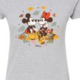 thumbnail image 3 of Disney - Mickey Minnie Leaf Pile - Juniors Fitted Graphic T-Shirt, 3 of 5