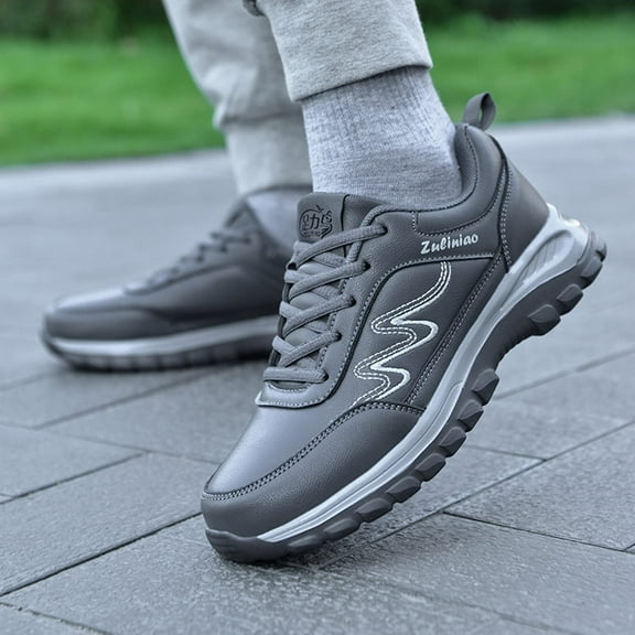 XIMIN Men Walking Shoes Orthopedic Comfortable Wear-Resistant Sneakers with Arch Support for Plantar Fasciitis - Breathable Non Slip Shoes for Flat Feet & Pain Relief