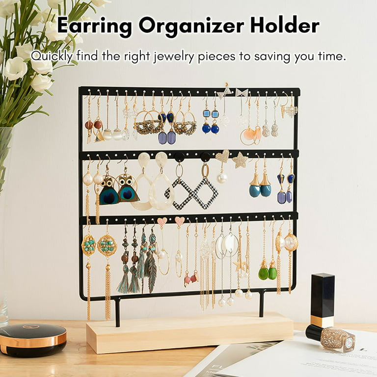 Earring Organizer Holder 3-Layer 72 Holes Earring Holder Jewelry
