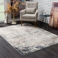 thumbnail image 6 of 2â€™ x 5â€™ Navy Blue Distressed Striations Area Rug, 6 of 21