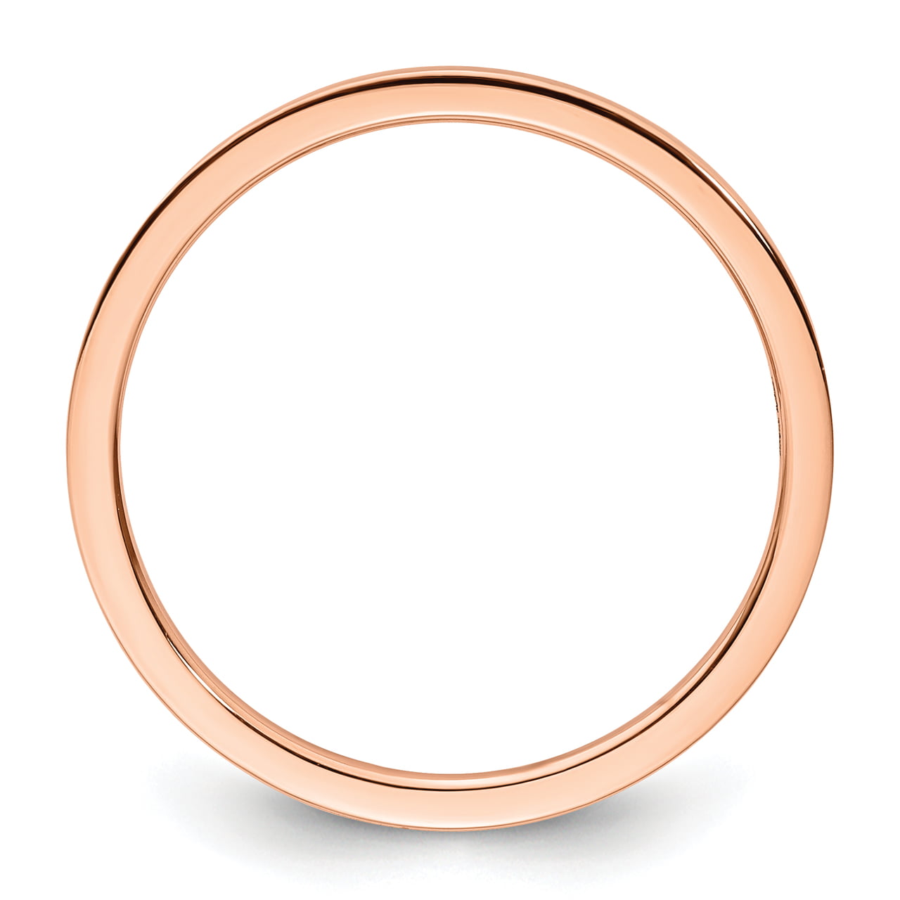 Lex & Lu 10k Rose Gold 1.2mm Flat Stackable Band Ring LAL101