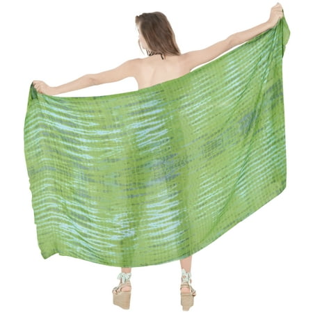 HAPPY BAY Women s Bikini Sarong Swimwear Swim Cover up Skirt Bathing suit Summer Wraps Beach Wrap Coverups for Women Beachwear One Size Tie Dye  Shamrock Green