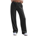thumbnail image 2 of Bovxnpu Fall Womens Pants Plus Size, Womens Sweatpants Wide Leg Pants Drawstring Fleece Pants Casual Sports Pants With Pocket L, 2 of 5