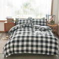 thumbnail image 3 of Solstice Home Textile - Funda de edredón con entramado negro, funda de almohada, sábanas, juegos de cama sencillos para niños y niñas, camas individuales, camas dobles, 3 of 5