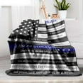 thumbnail image 2 of Police Officer Gifts for Him, Police Gifts for Men, Thin Blue Line Police Flag Blanket 50"x60", Police Academy Graduation Gifts, Best Gift for Policemen, for Police Officers, 2 of 6