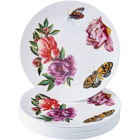 Silver Spoons Fancy Disposable Plastic Dinner Plate Set | 10 PC – 10.25"